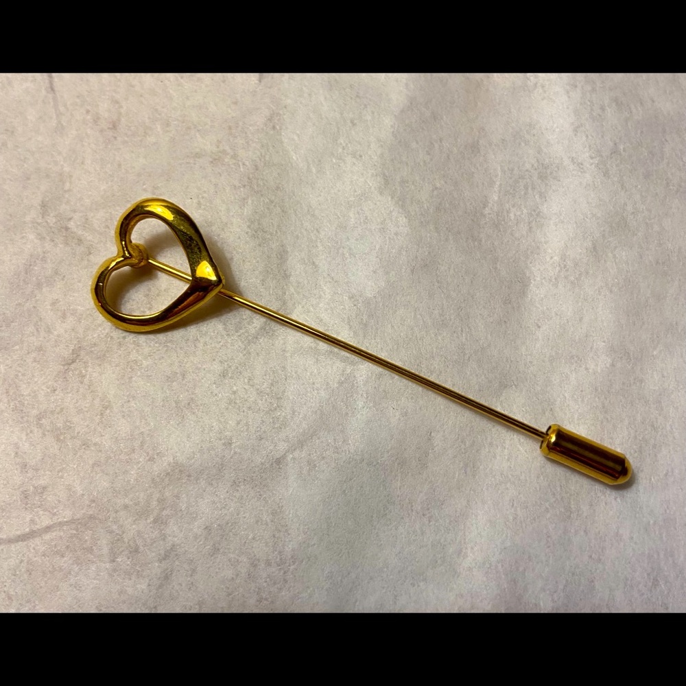 Vintage Gold-toned Heart Pin Brooch